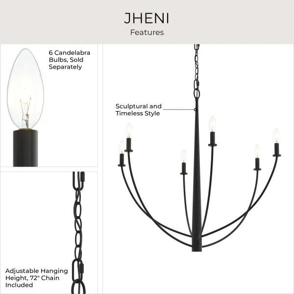 Jheni Six-Light Chandelier - Image 5