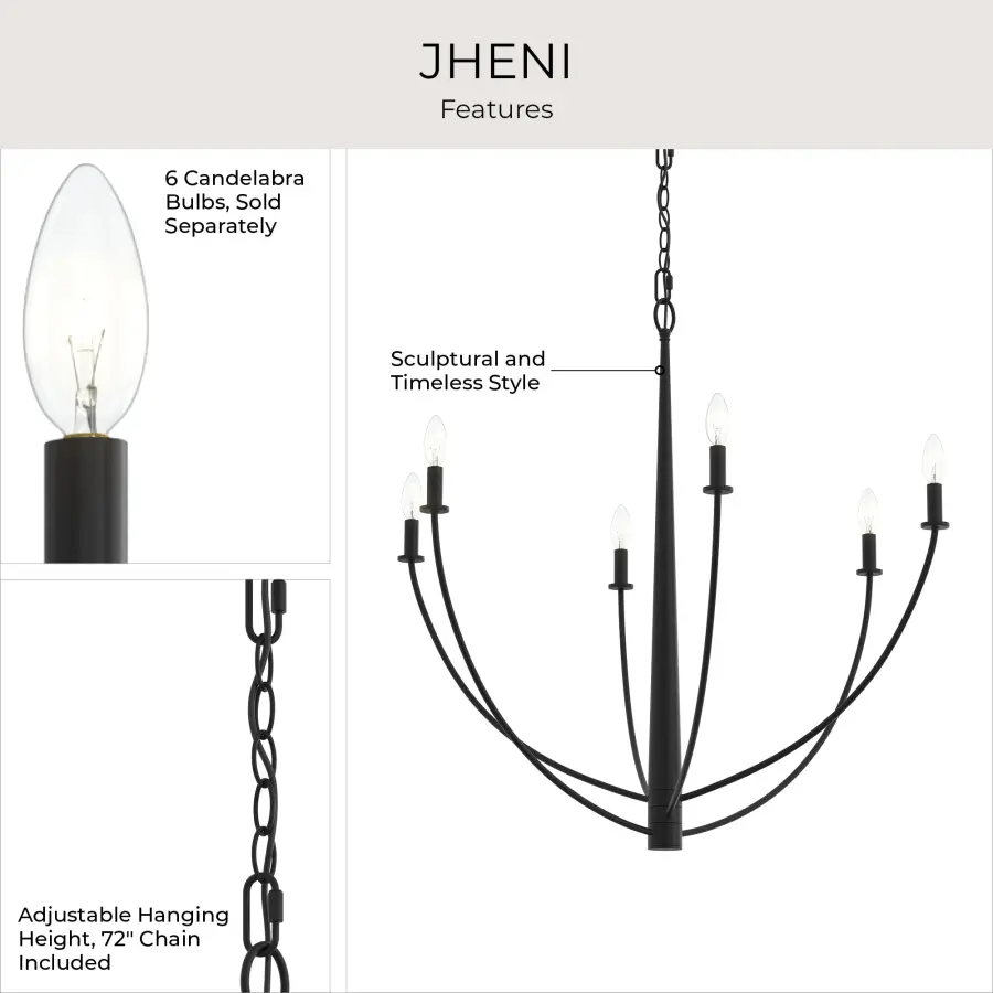Jheni Six-Light Chandelier - Image 5