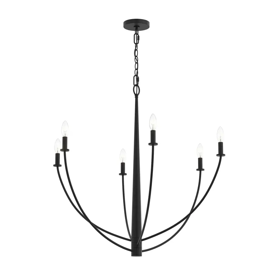 Modern Six-Light Chandelier with Transitional Appeal - Image 1
