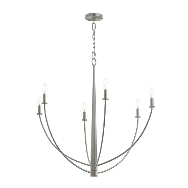 Modern Six-Light Chandelier with Transitional Appeal - Image 2