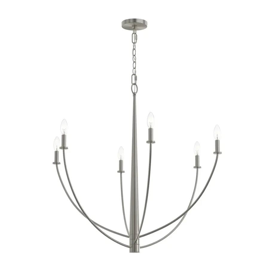 Modern Six-Light Chandelier with Transitional Appeal - Image 2