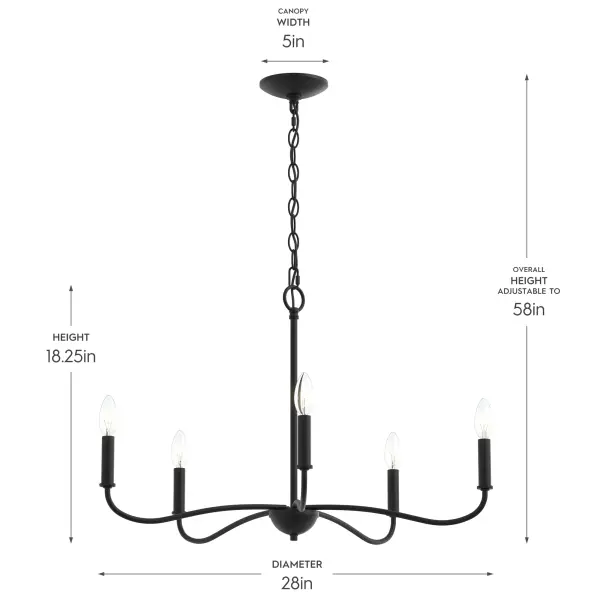 Ilia Five-Light Chandelier - Image 5