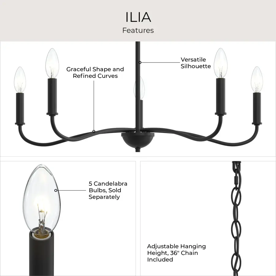 Ilia Five-Light Chandelier - Image 6