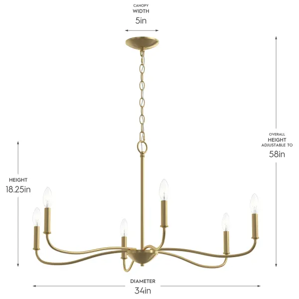 Ilia Six-Light Chandelier - Image 21