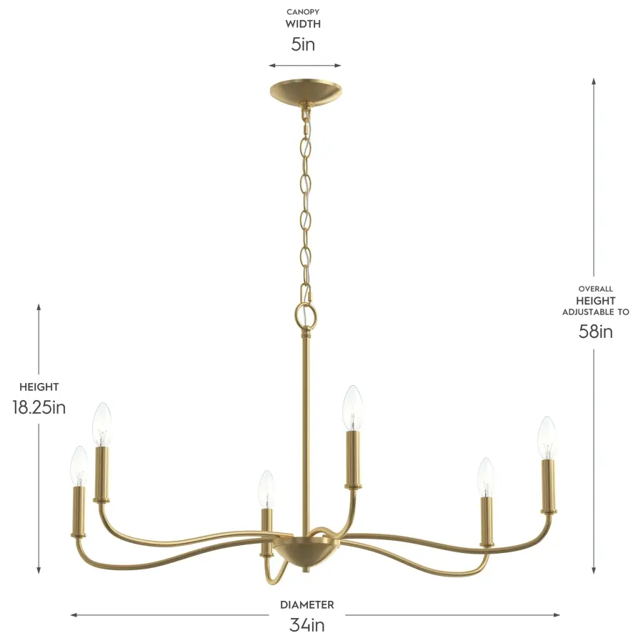 Ilia Six-Light Chandelier - Image 21