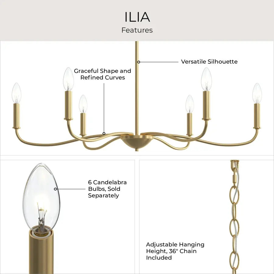 Ilia Six-Light Chandelier - Image 22