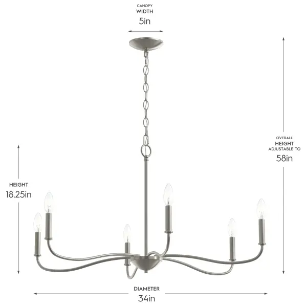 Ilia Six-Light Chandelier - Image 4