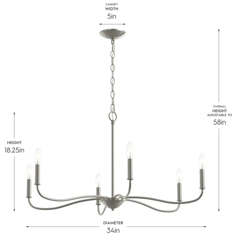 Ilia Six-Light Chandelier - Image 4
