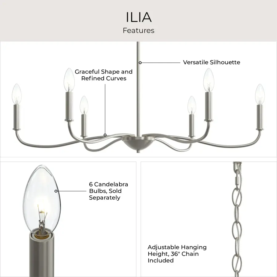 Ilia Six-Light Chandelier - Image 5