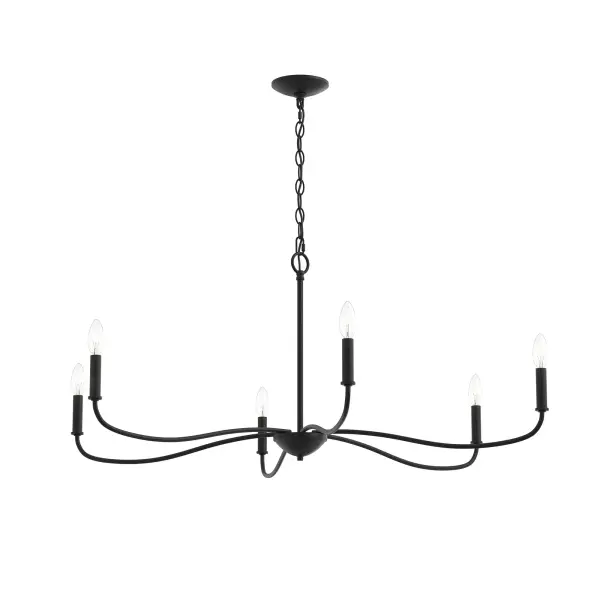 Elegant Six-Light Chandelier with Timeless Brushed Nickel Finish - Image 2