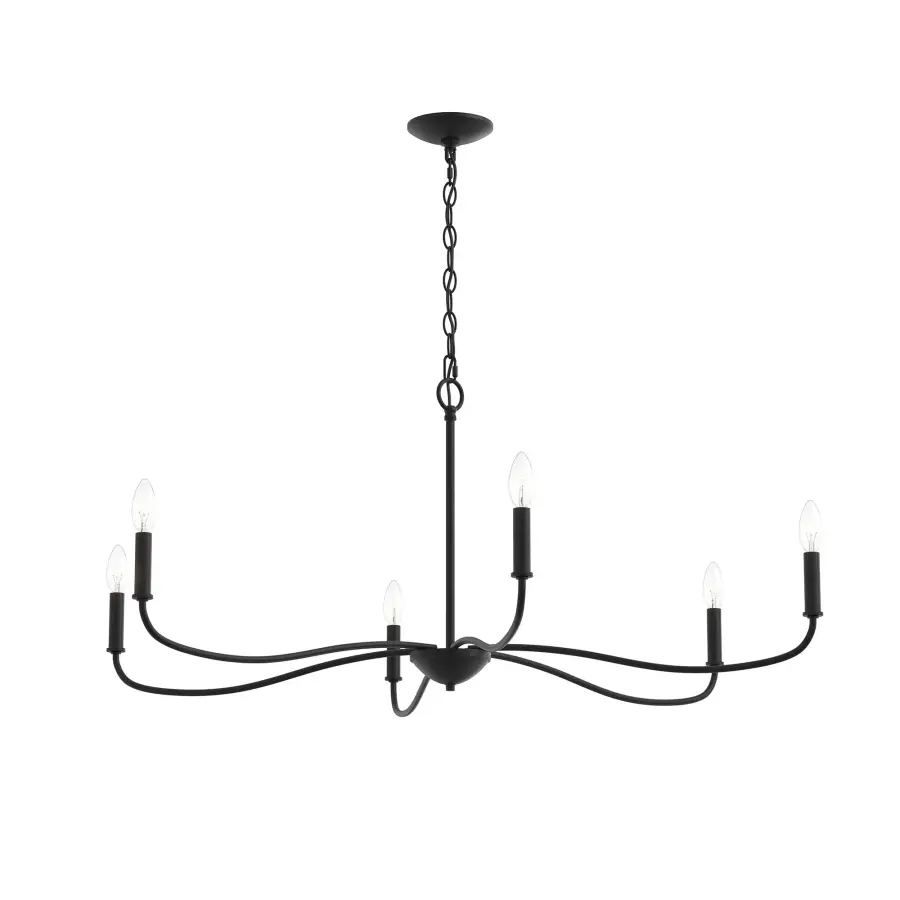 Elegant Six-Light Chandelier with Timeless Brushed Nickel Finish - Image 2