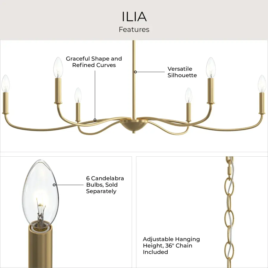 Ilia Six-Light Chandelier - Image 4