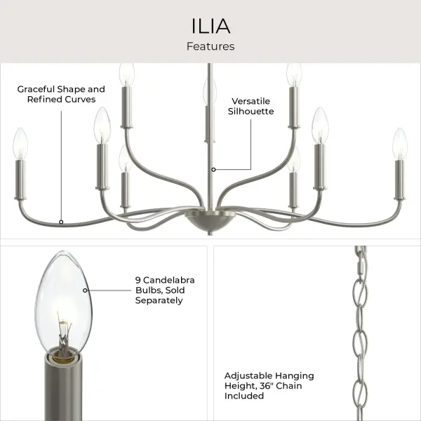 Ilia Nine-Light Chandelier - Image 4