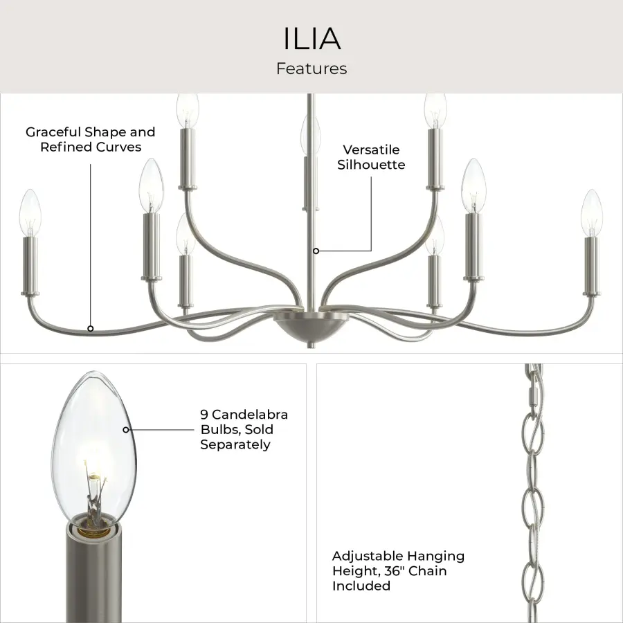 Ilia Nine-Light Chandelier - Image 4