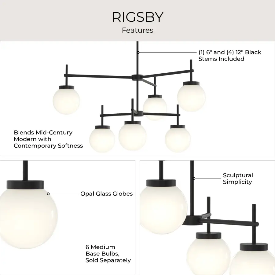 Rigsby Six-Light Chandelier - Image 4