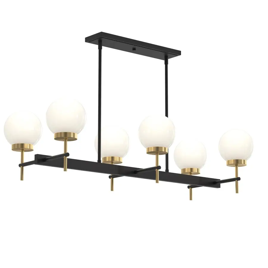 Contemporary Linear Chandelier with Warm Brushed Gold Finish - Image 3