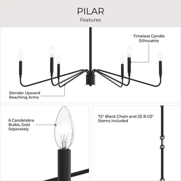 Pilar Six-Light Chandelier - Image 16