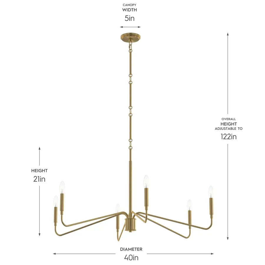 Pilar Six-Light Chandelier - Image 25