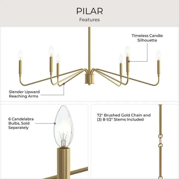 Pilar Six-Light Chandelier - Image 26