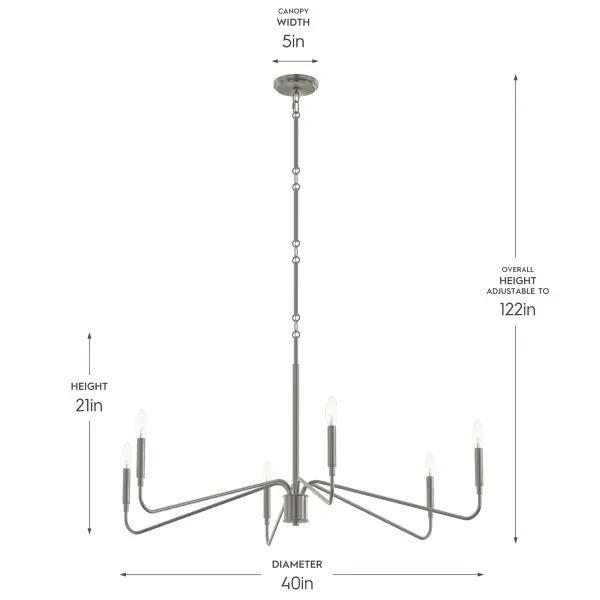 Pilar Six-Light Chandelier - Image 4