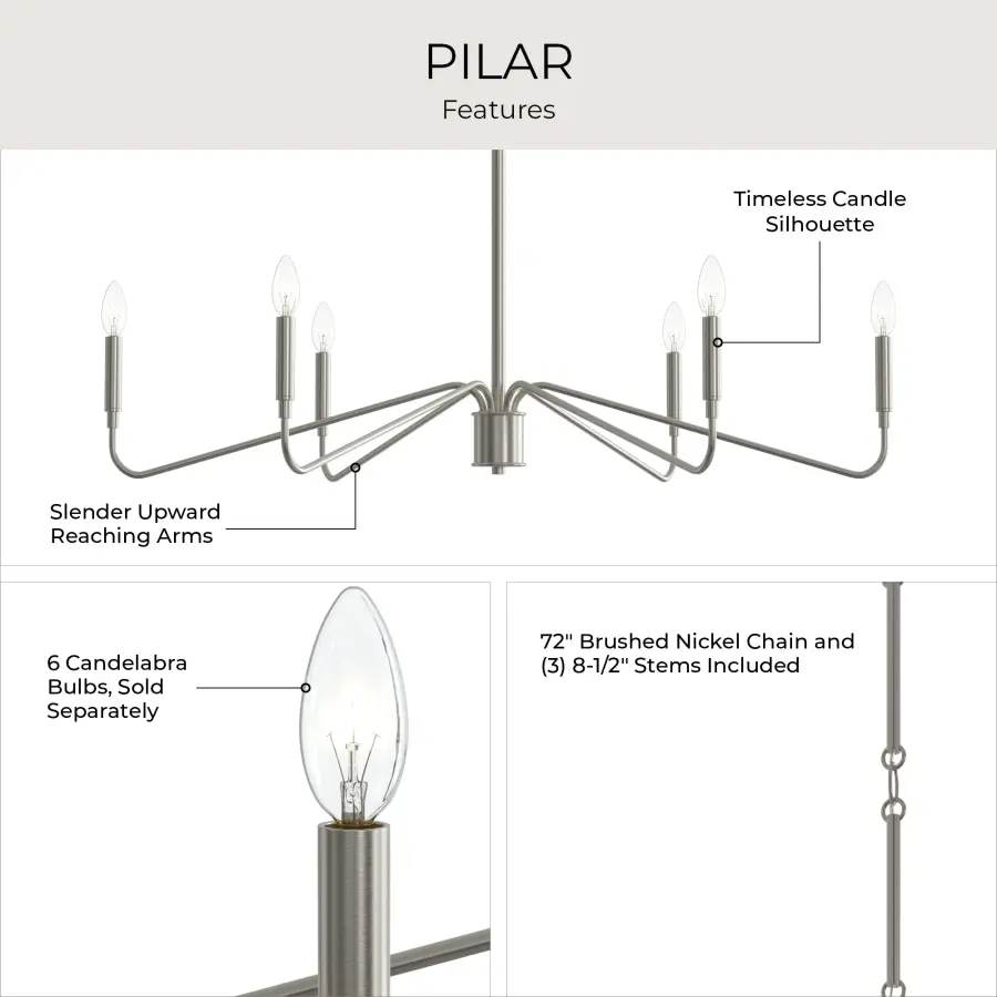 Pilar Six-Light Chandelier - Image 5