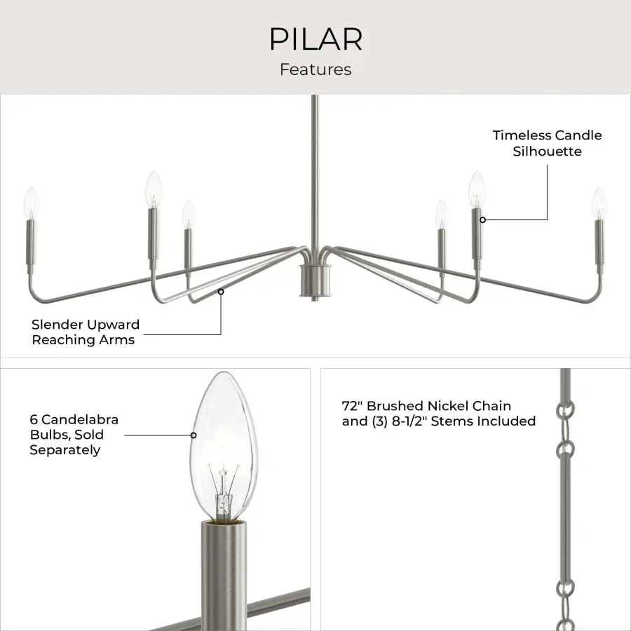 Pilar Six-Light Chandelier - Image 16