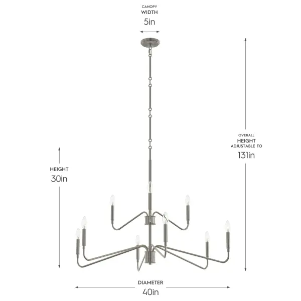 Pilar Nine-Light Chandelier - Image 4
