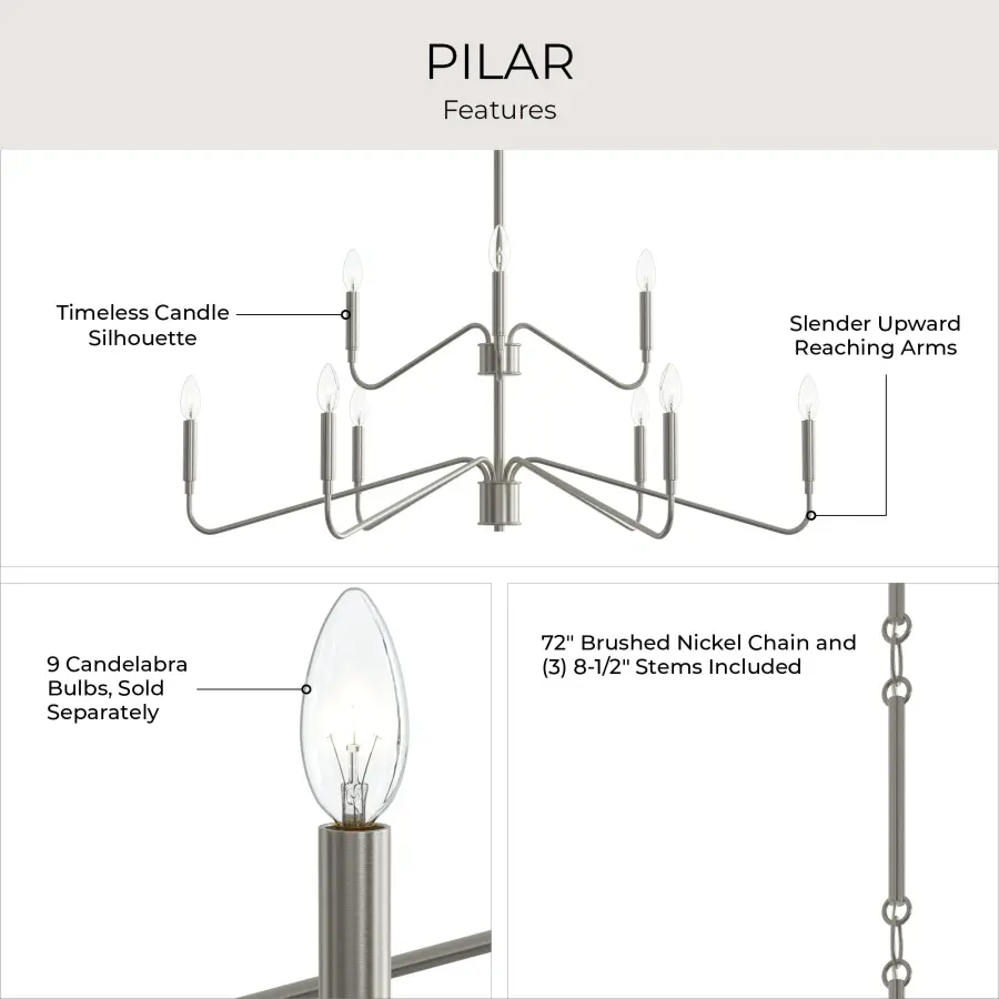 Pilar Nine-Light Chandelier - Image 5