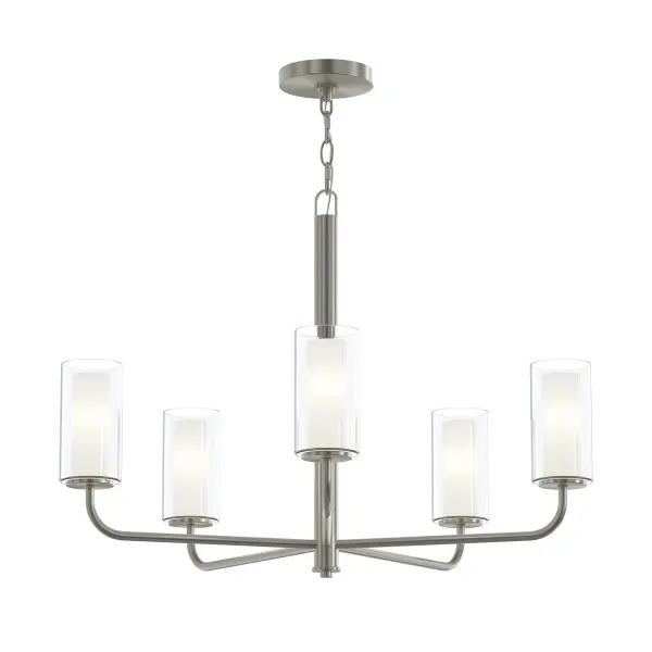 Versatile Five-Light Chandelier with Timeless Brushed Nickel Finish - Image 1