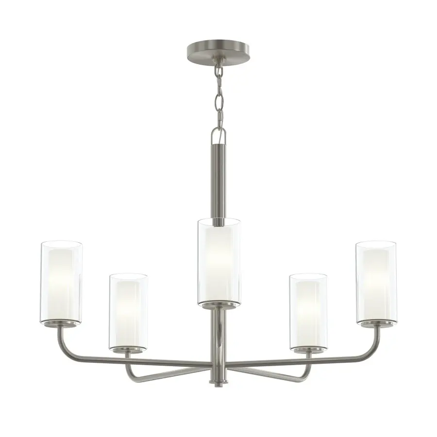 Versatile Five-Light Chandelier with Timeless Brushed Nickel Finish - Image 1
