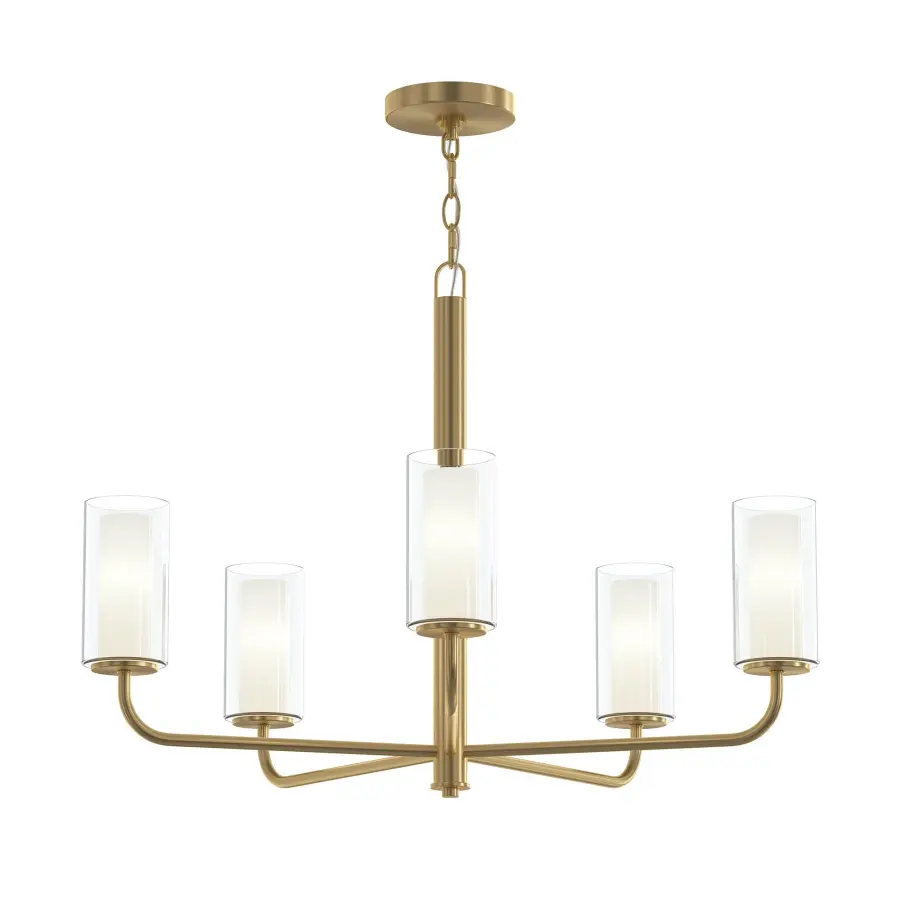 Versatile Five-Light Chandelier with Timeless Brushed Nickel Finish - Image 3