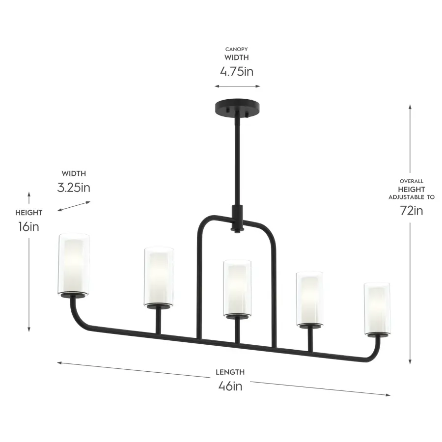 Mack Five-Light Linear Chandelier - Image 13