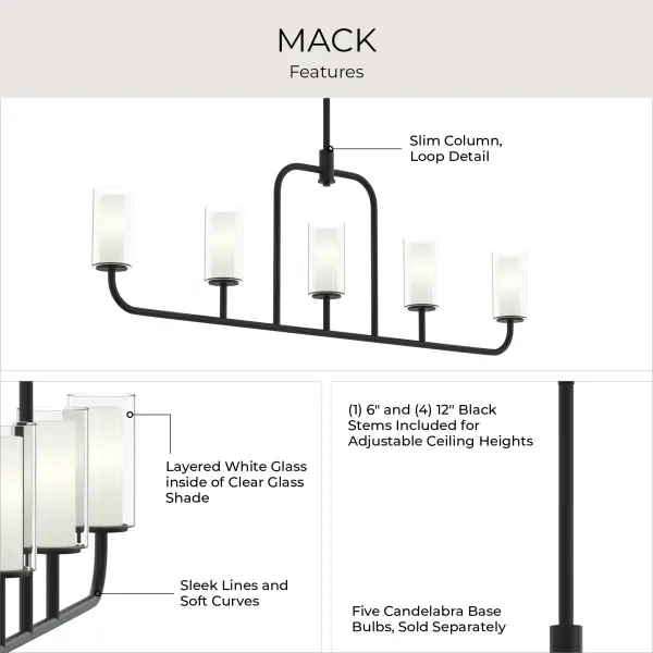Mack Five-Light Linear Chandelier - Image 15