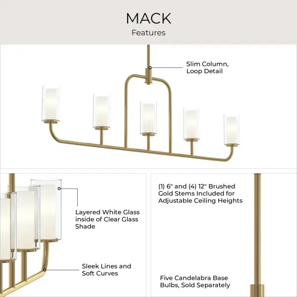 Mack Five-Light Linear Chandelier - Image 23