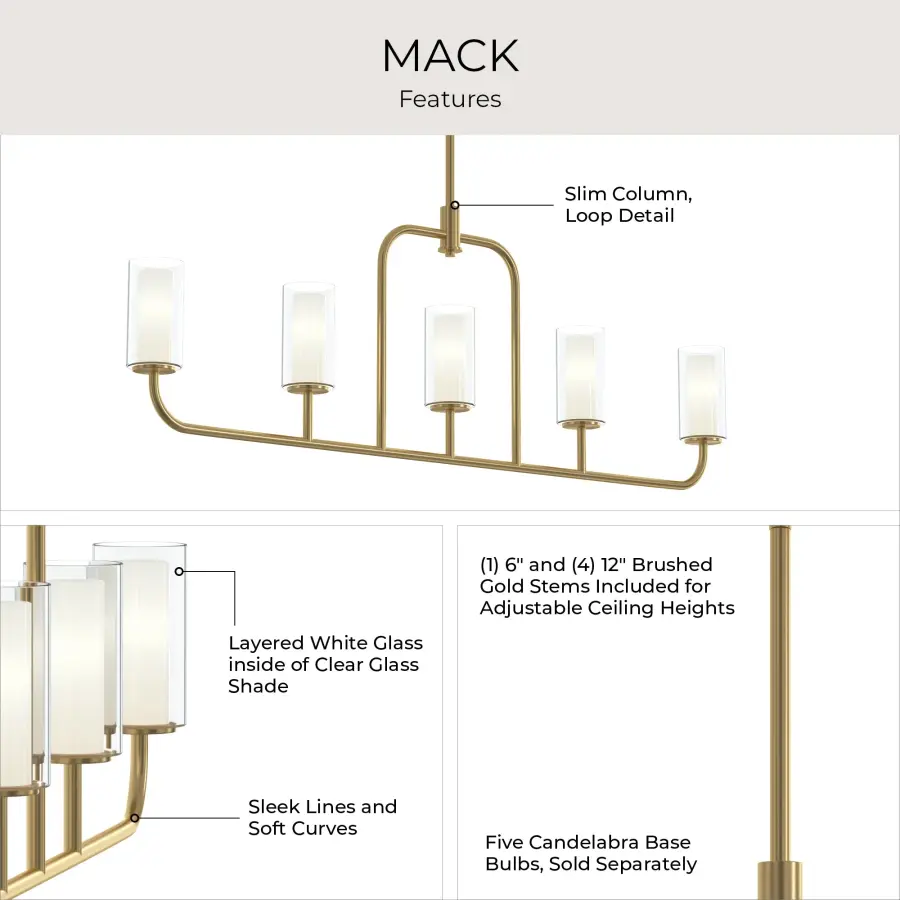 Mack Five-Light Linear Chandelier - Image 23