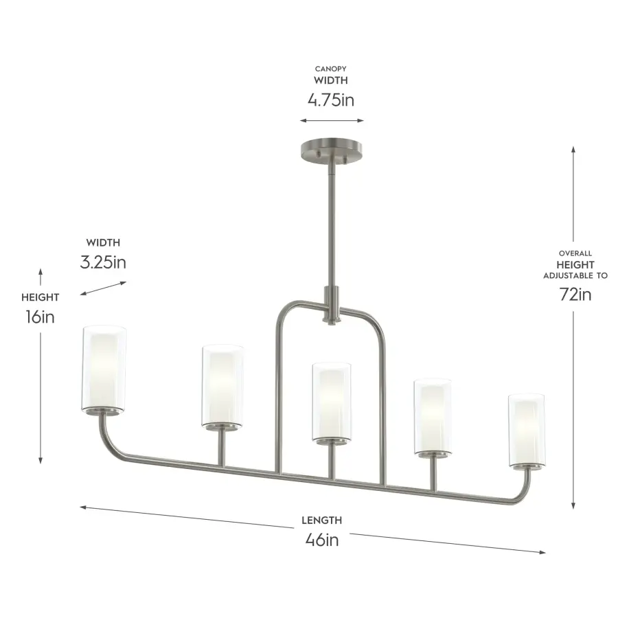 Mack Five-Light Linear Chandelier - Image 4