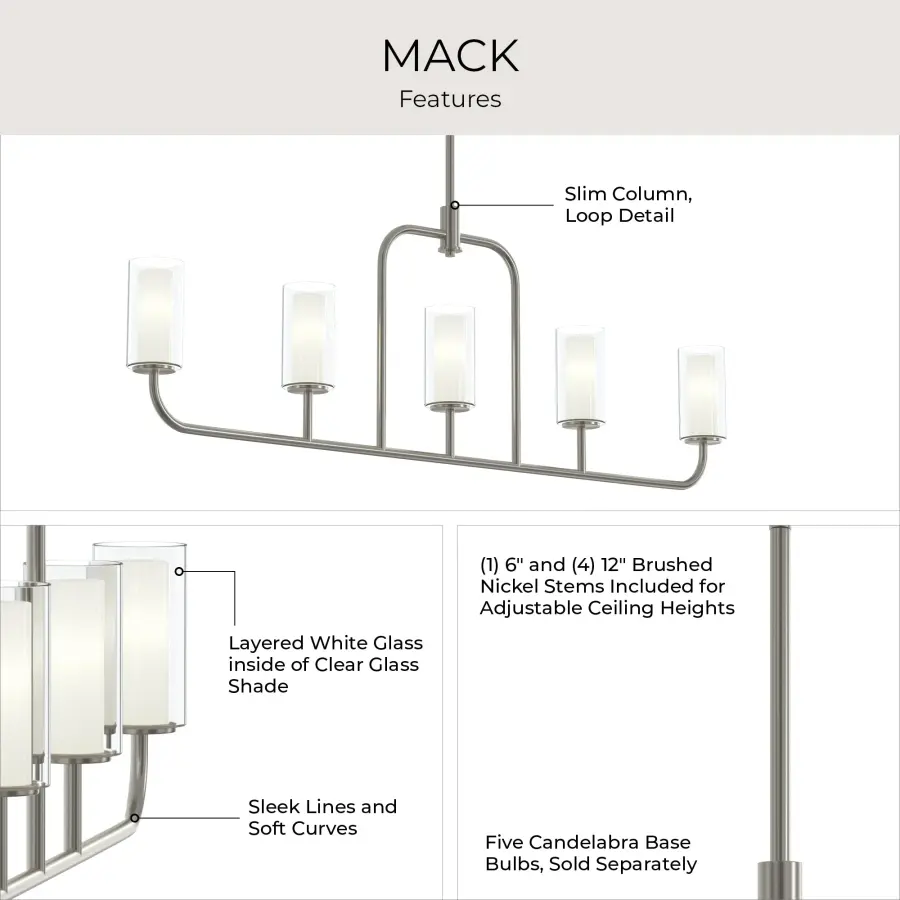 Mack Five-Light Linear Chandelier - Image 5