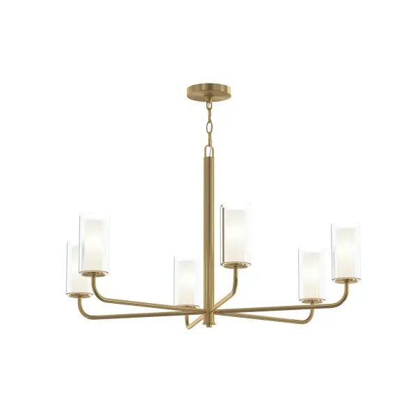 The Mack six-light linear chandelier combines clean lines with transitional styling, making it adaptable to various interior aesthetics. Its brushed nickel finish offers timeless appeal while the linear form provides excellent task lighting.