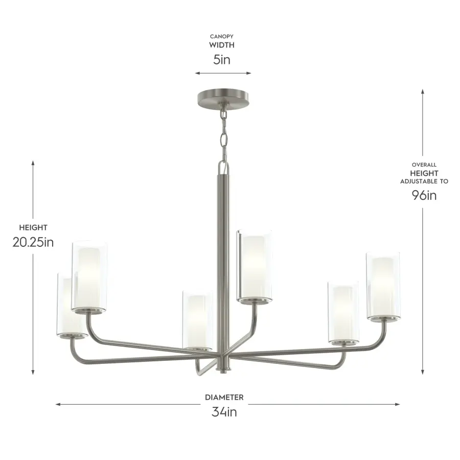 Mack Six-Light Linear Chandelier - Image 11