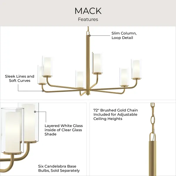 Mack Six-Light Linear Chandelier - Image 4