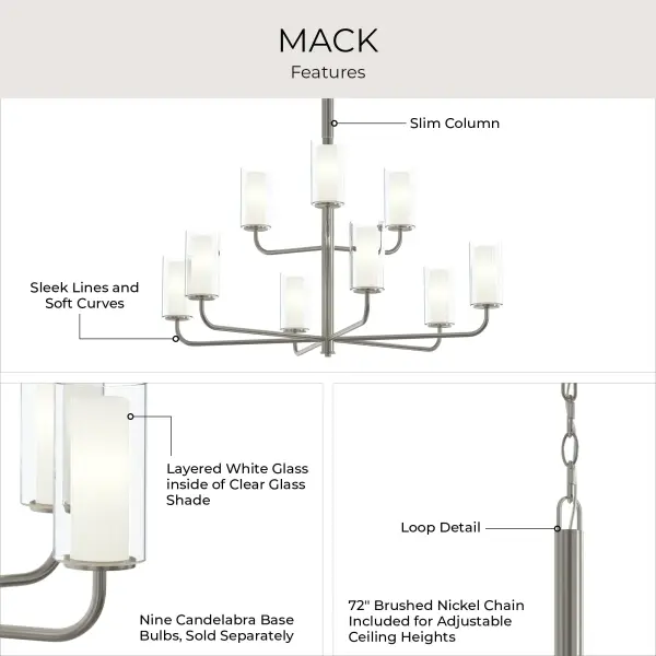 Mack Nine-Light Linear Chandelier - Image 4