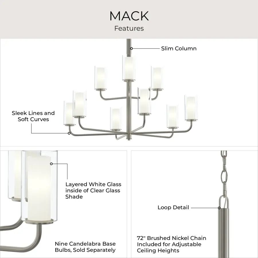 Mack Nine-Light Linear Chandelier - Image 4