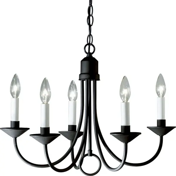 Five-Light Brushed Nickel Chandelier - Image 1
