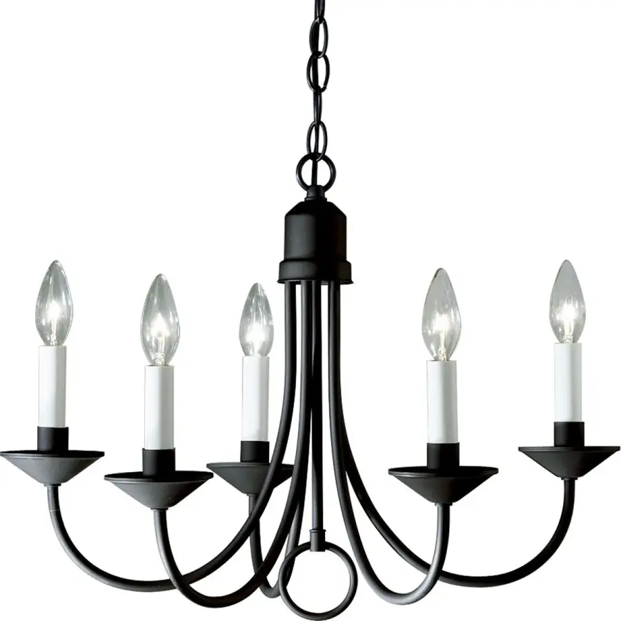 Five-Light Brushed Nickel Chandelier - Image 1