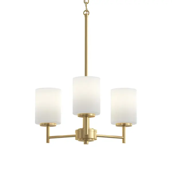 Replay Three-Light Etched White Glass Chandelier - Image 4