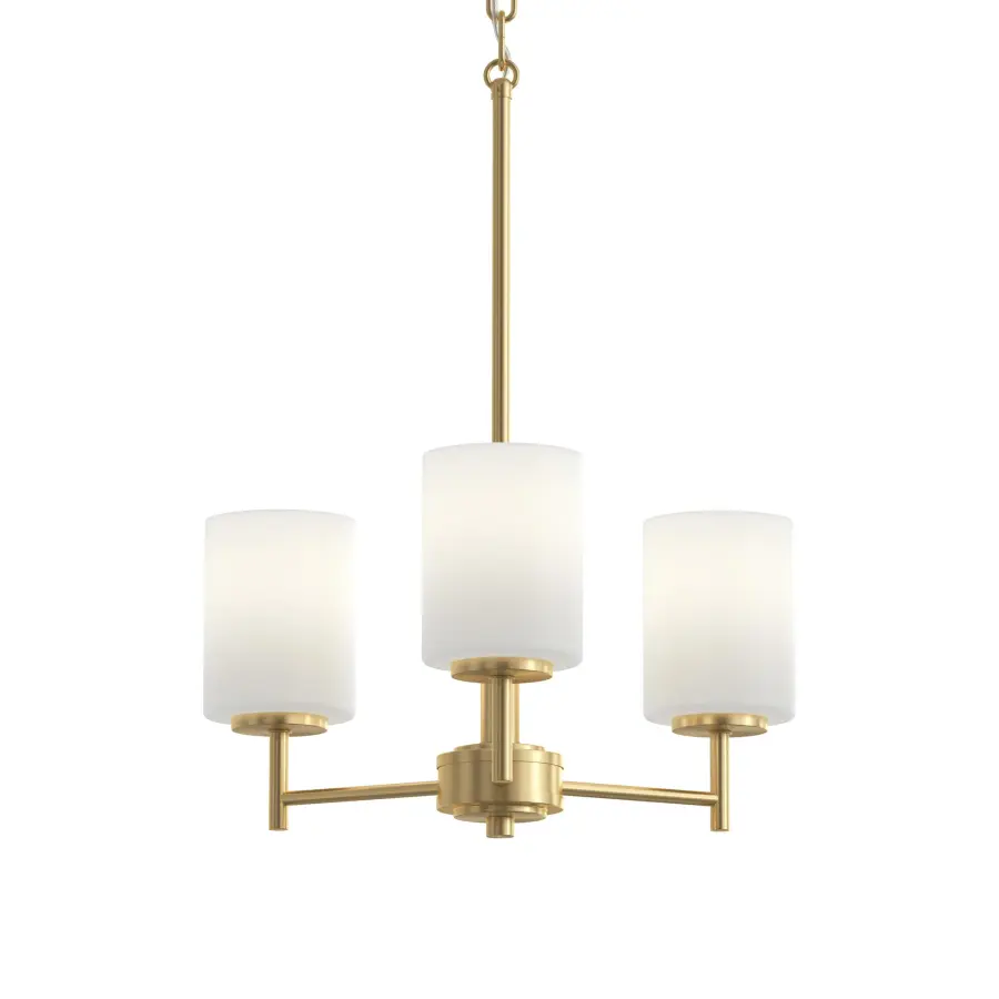 Replay Three-Light Etched White Glass Chandelier - Image 4