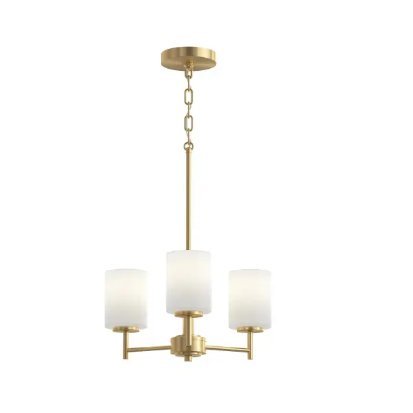 Replay Three-Light Etched White Glass Chandelier - Image 9