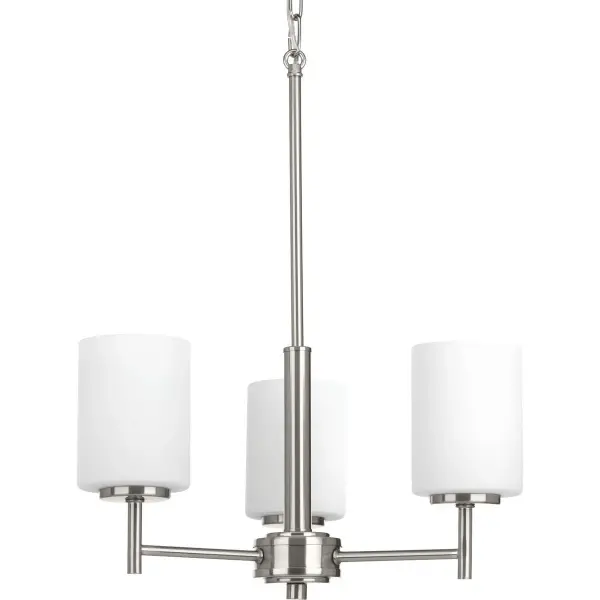 Replay Three-Light Etched White Glass Chandelier - Image 2
