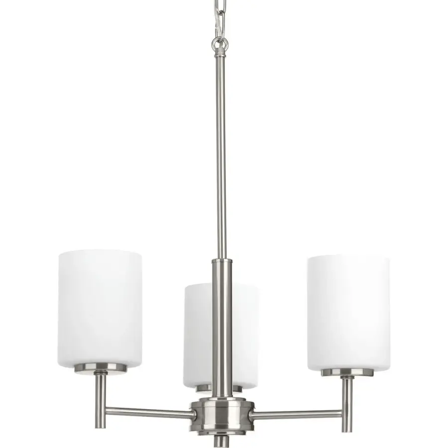 Replay Three-Light Etched White Glass Chandelier - Image 2
