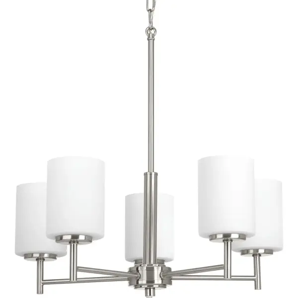 Replay Collection Five-Light Etched White Glass Chandelier - Image 1